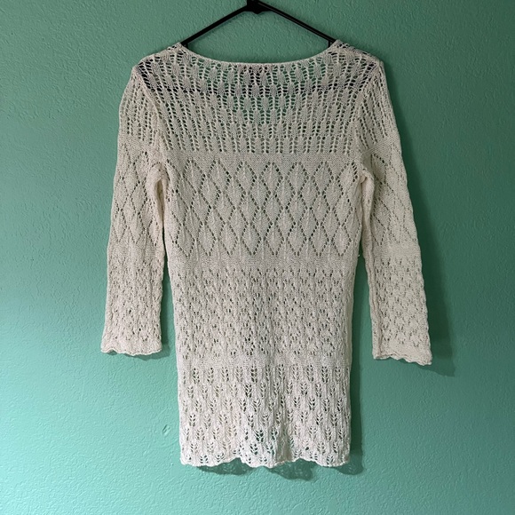 Tommy Bahama Cream Crochet Knit Tunic - Picture 5 of 5